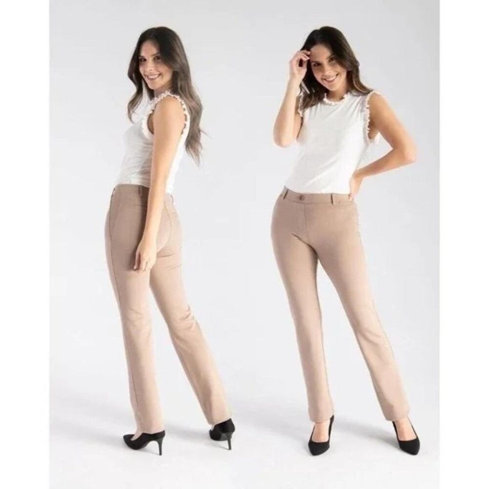 EC Betabrand Dress Pant Yoga Pants in Khaki Twill size 2XL Long